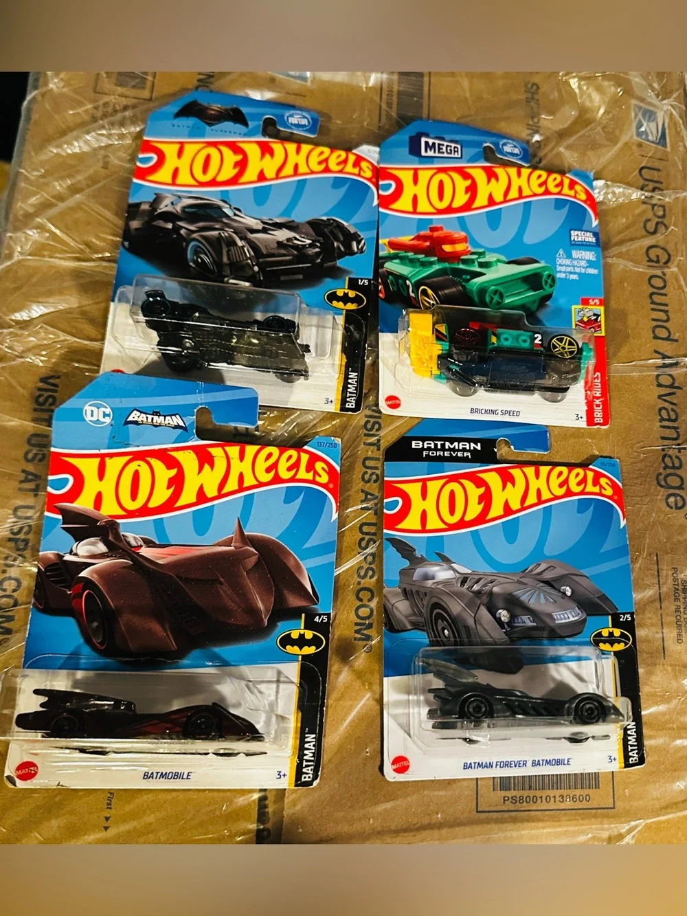 Hotwheels Batman Batmobile Toy Car Lego~4 cars*New/sealed
